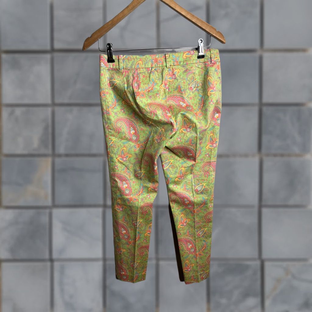 Ralph Lauren Lauren Ralph Pants Womens 2P Green Paisley Print Ankle Twill Stretch Size 26" / US 2 / IT 38 - 1 Thumbnail