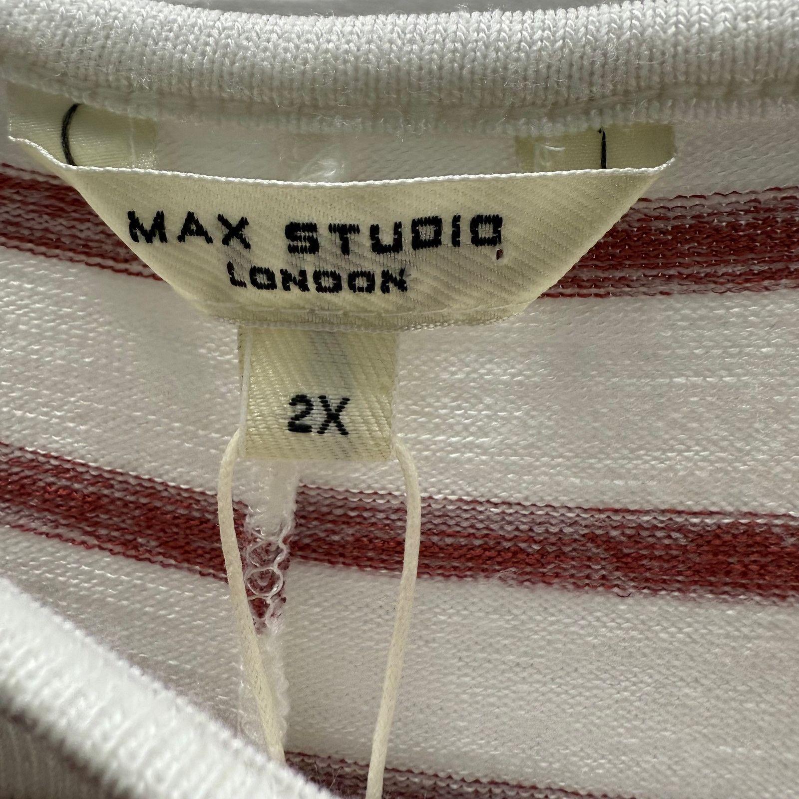 Other Max Studio Women's White & Red Striped Sweater - 2X Size XXL / US 16-18 / IT 52-54 - 5 Thumbnail