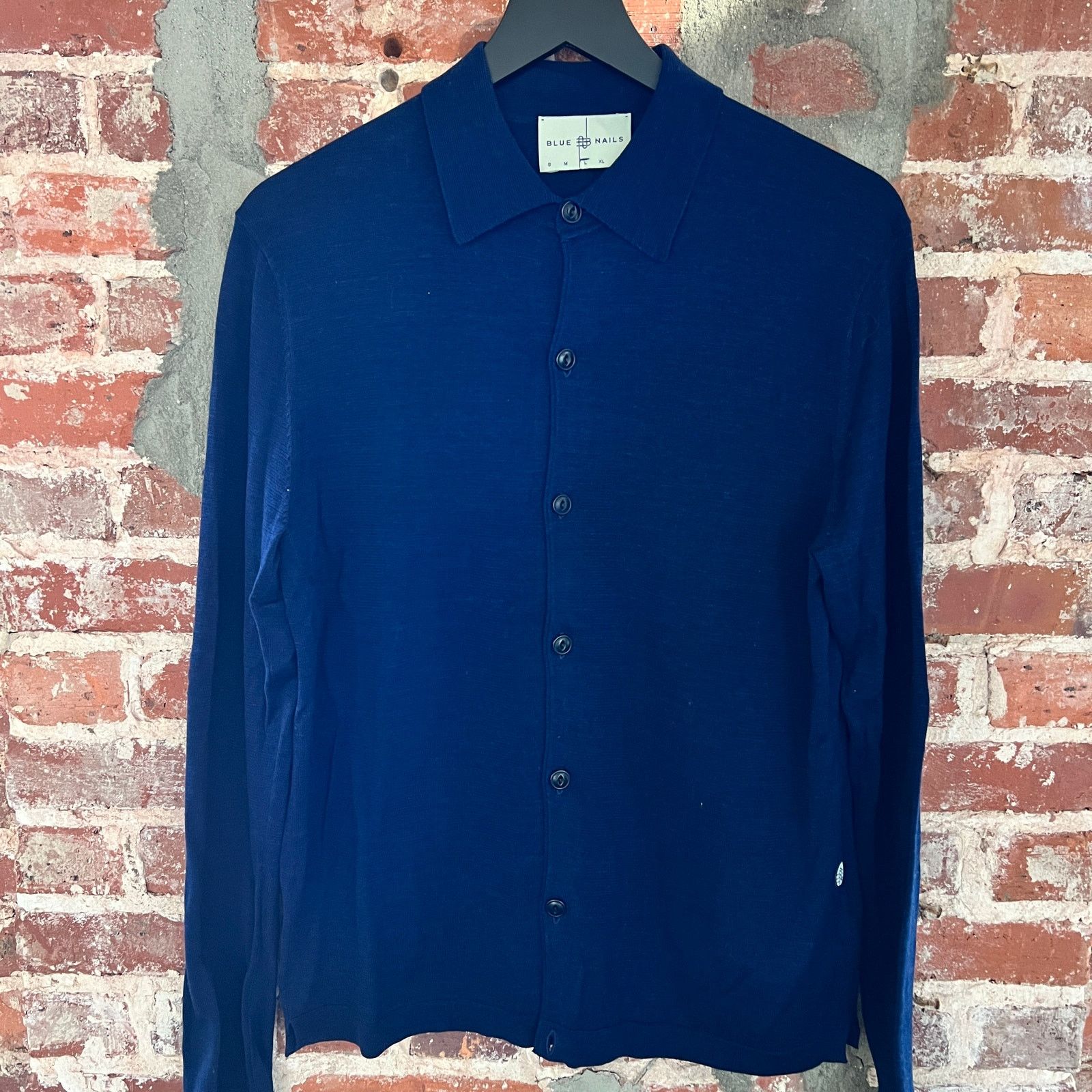 Rails Blue Nails Thailand Indigo Men's Button Cardigan Sweater L Size US L / EU 52-54 / 3 - 2 Thumbnail