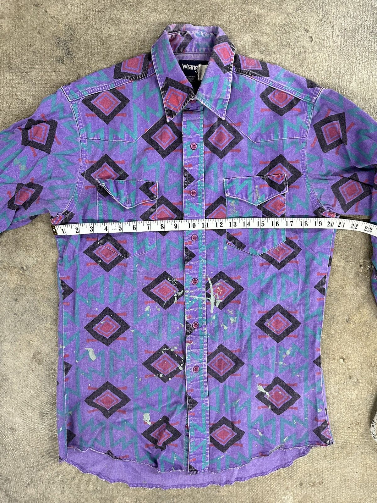 Vintage Vintage 90s Wrangler Brushpopper Painters Button Up Shirt Size US L / EU 52-54 / 3 - 12 Thumbnail