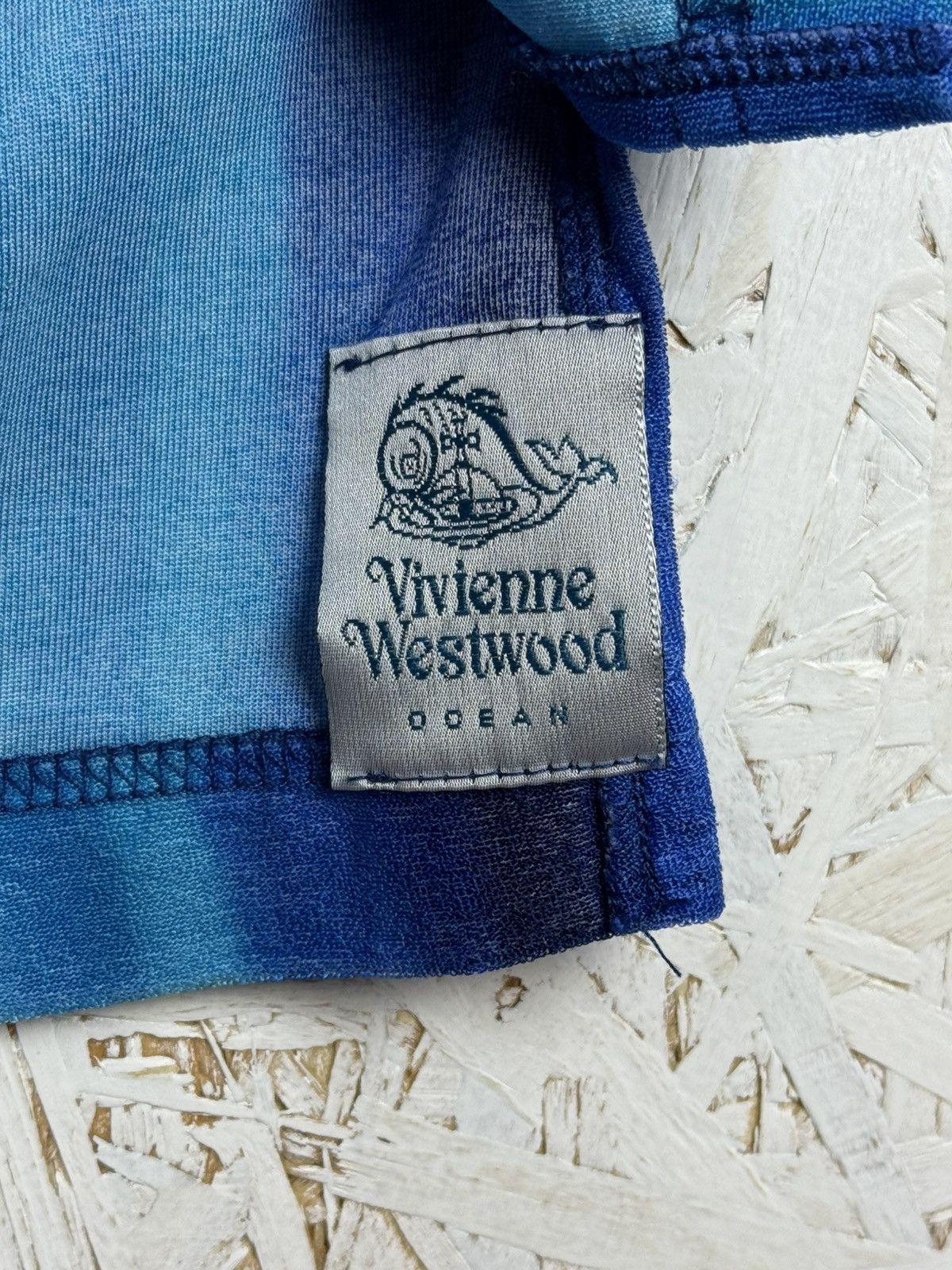 Vivienne Westwood 90s Vintage Vivienne Westwood Ocean Striped Rayon T-Shirt Size US M / EU 48-50 / 2 - 7 Thumbnail