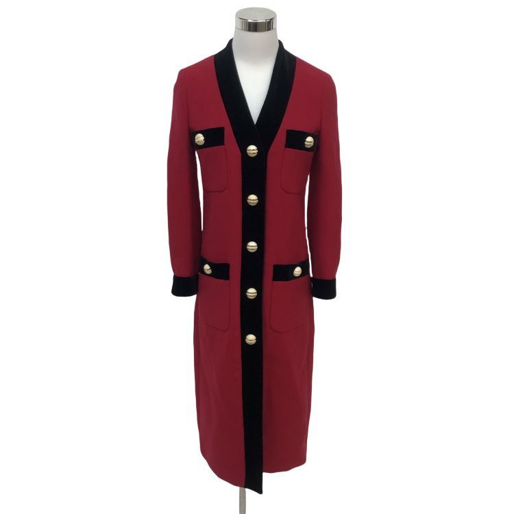 Gucci Gucci Red Velvet Trim Coat Size 36 Size XS / US 0-2 / IT 36-38 - 1 Thumbnail