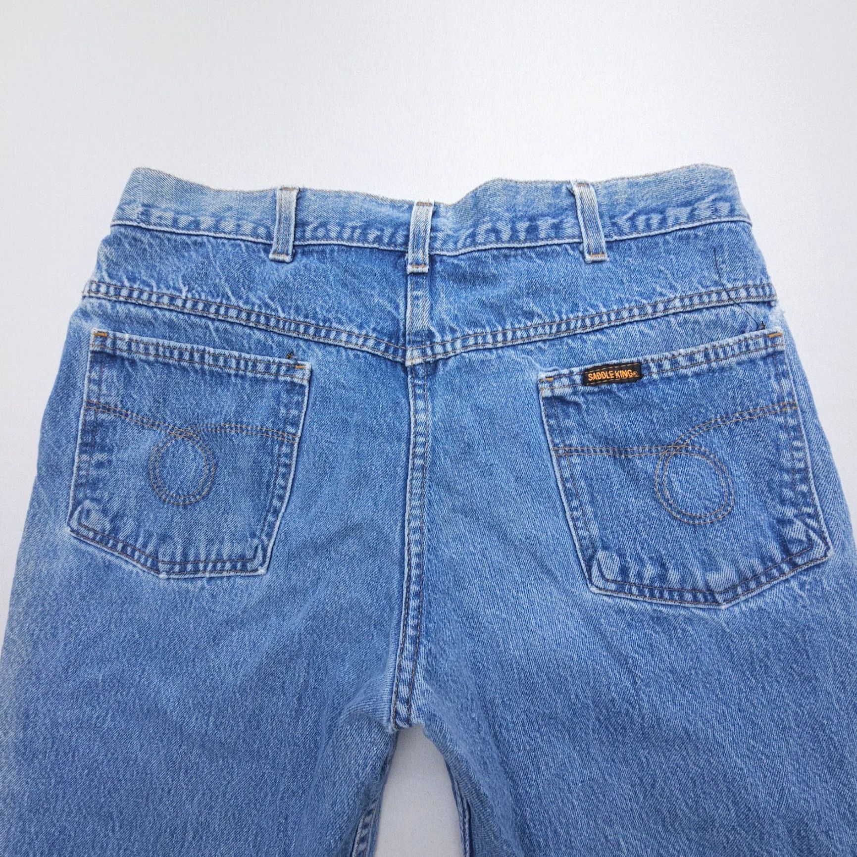 Vintage VINTAGE Saddle King Jeans Mens 36 x 31 Distressed 80s USA Logo Denim Blue 5-Pocket Womens/Mens? Size US 36 / EU 52 - 2 Thumbnail