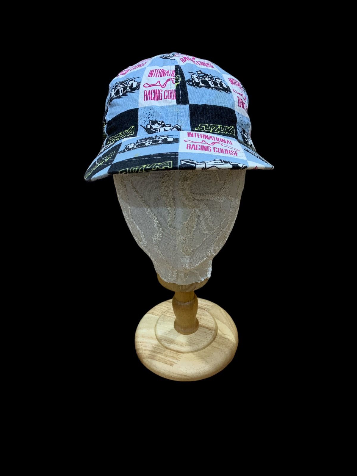 Japanese Brand × Vintage VTG 1980s SUZUKA RACING CIRCUIT STRETCHABLE CAP HAT Size ONE SIZE - 4 Thumbnail