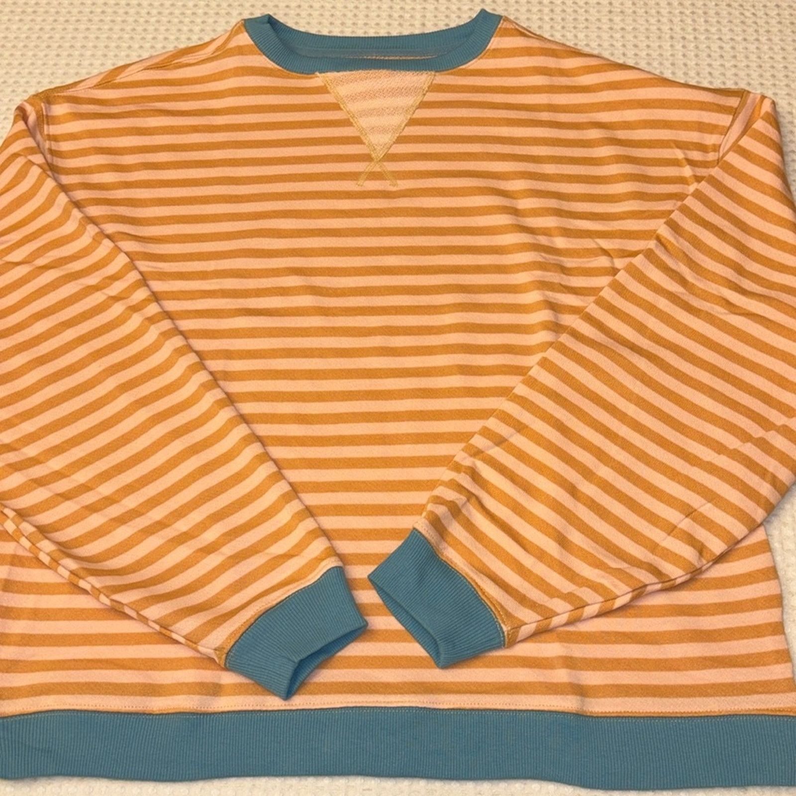 Free People NEW! We The FREE PEOPLE Classic Striped Oversized Sweatshirt Size M / US 6-8 / IT 42-44 - 2 Thumbnail