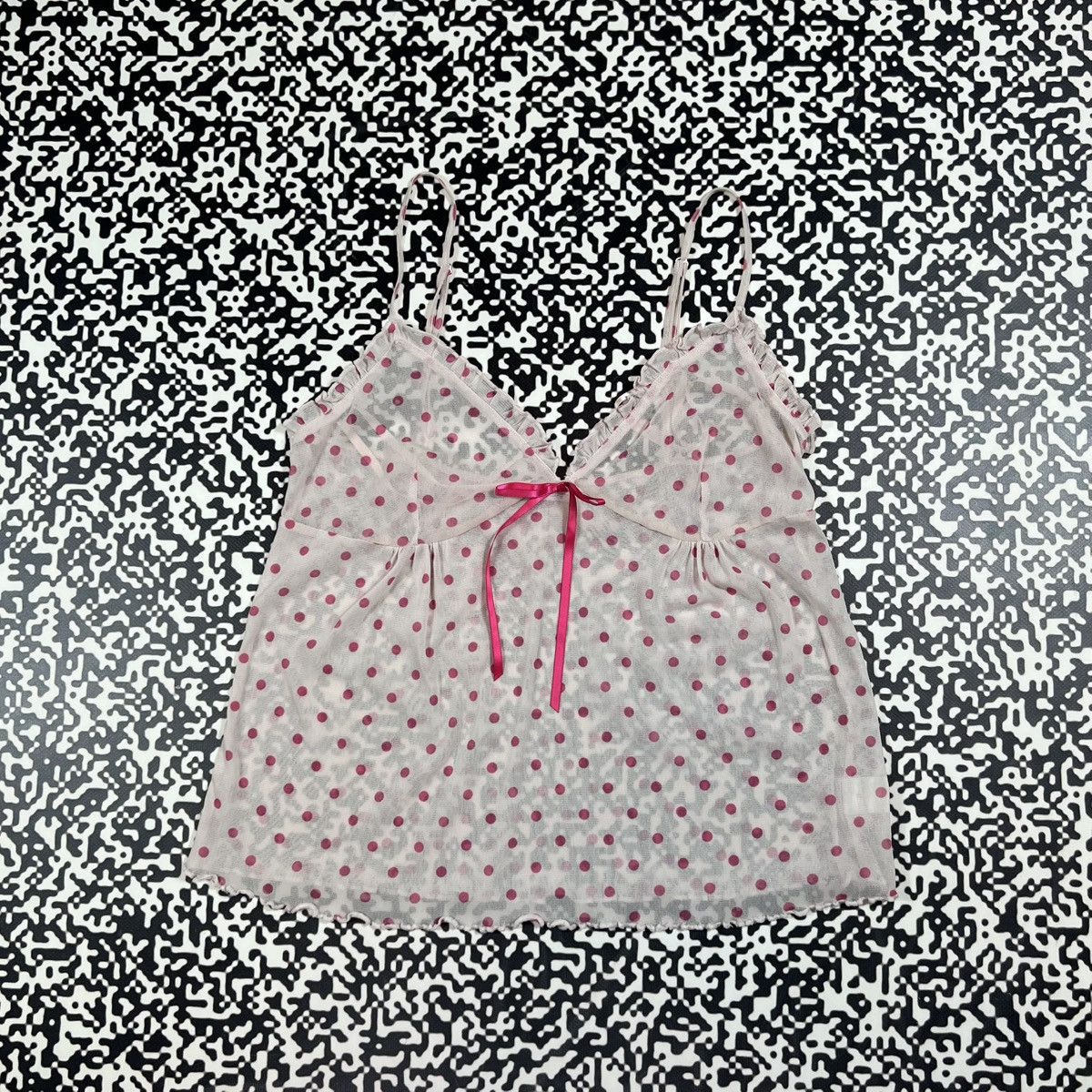 Vintage Vintage Y2K Sexy Mesh Dot Night Retro Tank Top 90s Style Size M / US 6-8 / IT 42-44 - 3 Thumbnail