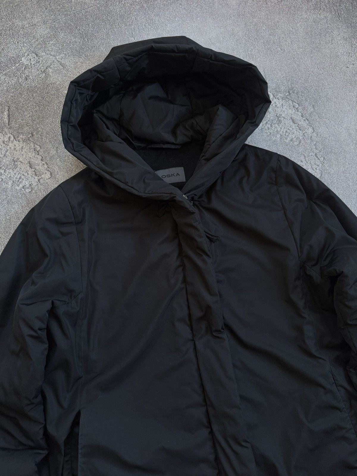 OSKA Oska 1size black jacket hooded coat zip avantgarde relaxed Size S / US 4 / IT 40 - 2 Thumbnail