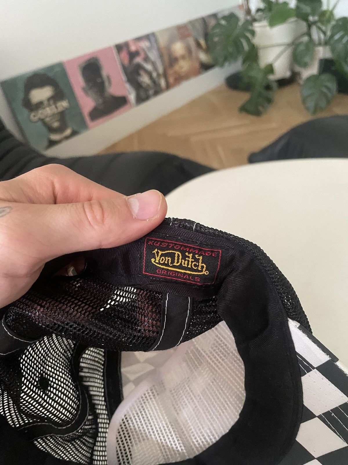 Von Dutch Von Dutch Y2k Trucker Hat Hype Rare Checkerboard Racing Size ONE SIZE - 5 Thumbnail