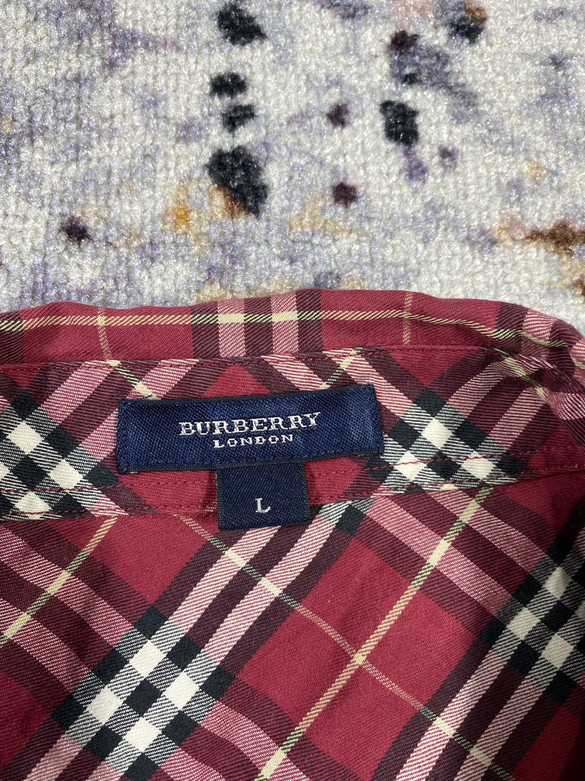 Burberry × Burberry Prorsum × Vintage BURBERRY SHIRT NOVA CHECK RED Size L / US 10 / IT 46 - 4 Thumbnail