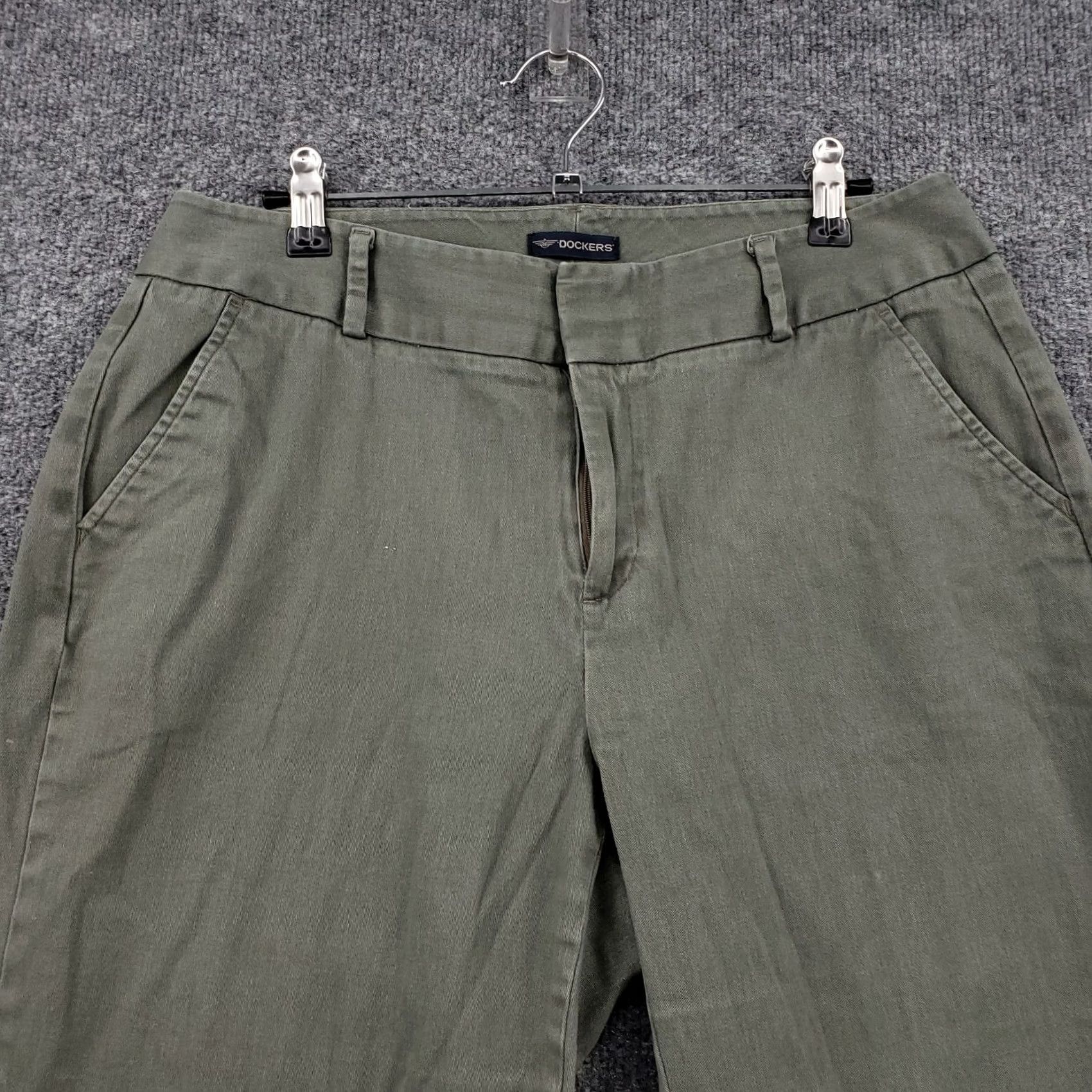 Dockers Dockers Pants Womens 10 Short Green Straight Leg Mid Rise Flat Front Casusal Size 32" / US 10 / IT 46 - 3 Thumbnail