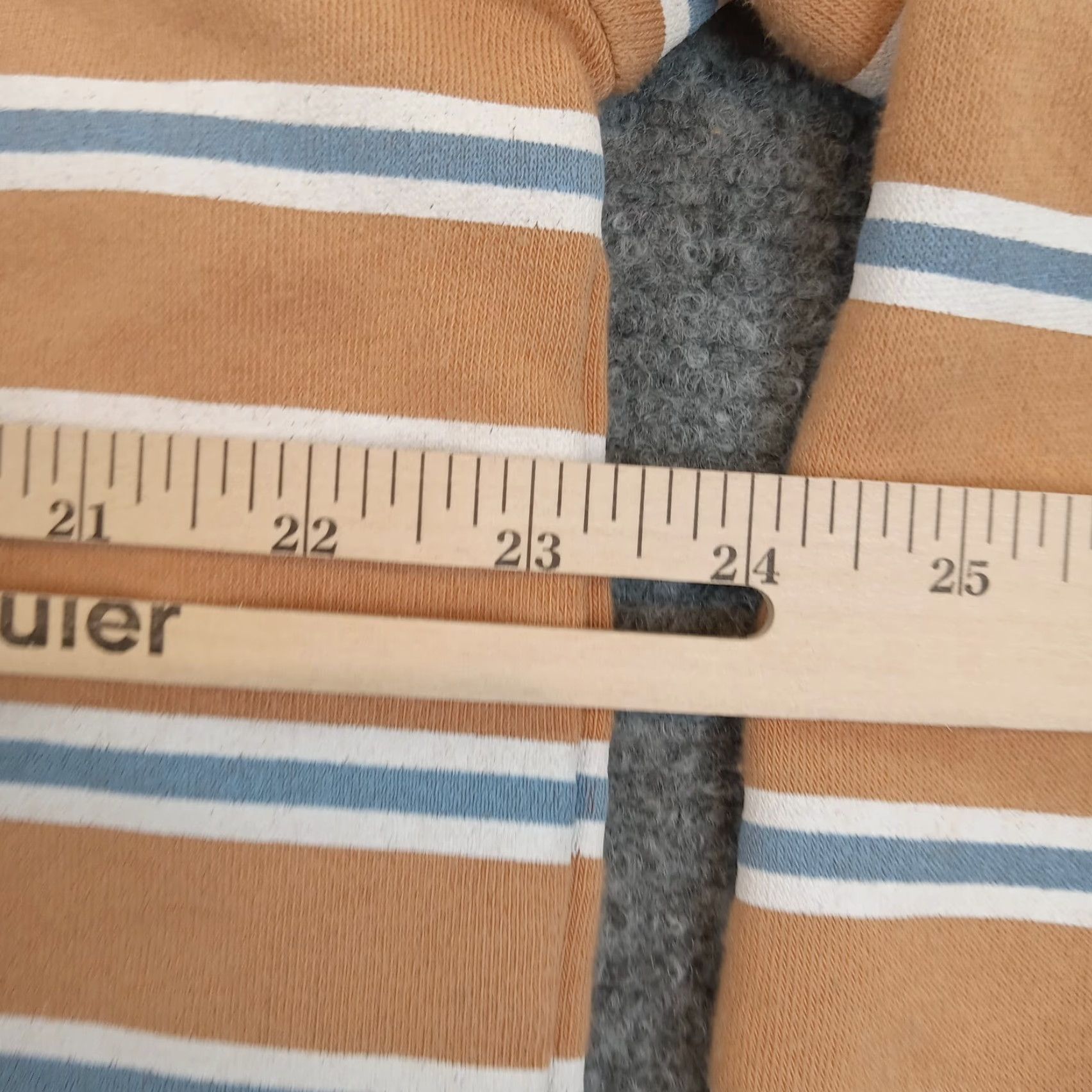 American Eagle Outfitters American Eagle Cropped Sweatshirt Womens Medium Orange Blue Striped Long Sleeve Oversized Easy Care Fall Spring Summer Winter Size M / US 6-8 / IT 42-44 - 4 Thumbnail