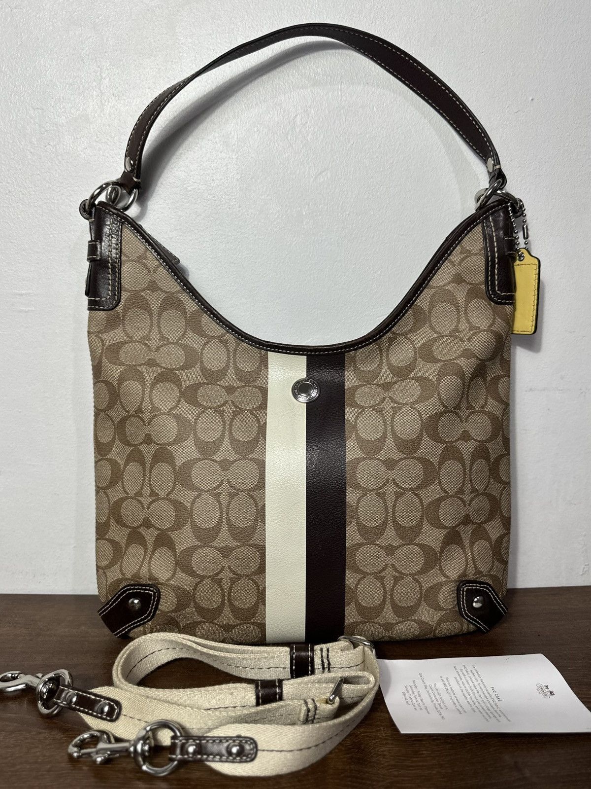 Coach Authentic COACH Hobo Signature Heritage Stripe Shoulder Bag Size ONE SIZE - 1 Thumbnail