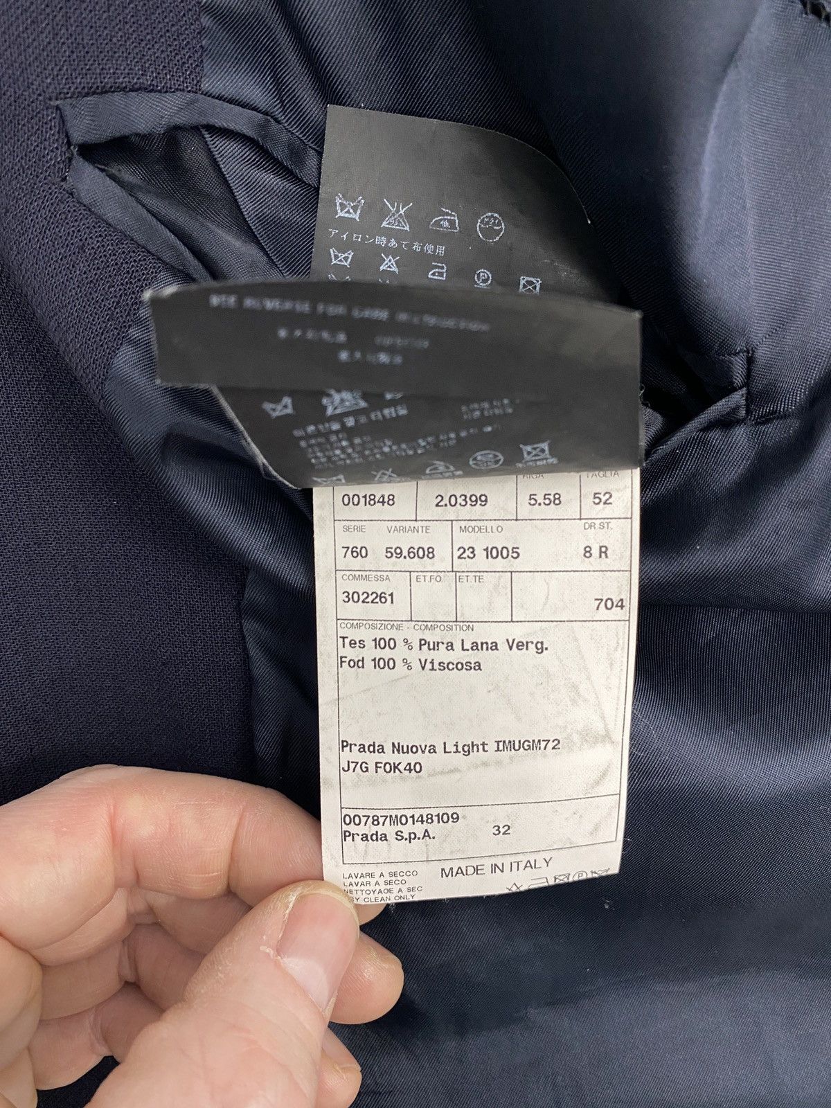 Prada Prada Navy Heavy Blazer Size 42R - 10 Thumbnail
