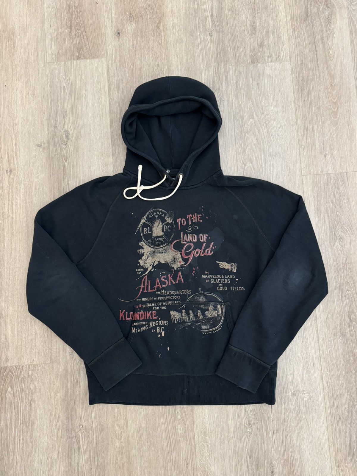 Polo Ralph Lauren 90s RARE Polo Ralph Lauren Alaska Gold Hoodie in Black Size US L / EU 52-54 / 3 - 1 Thumbnail