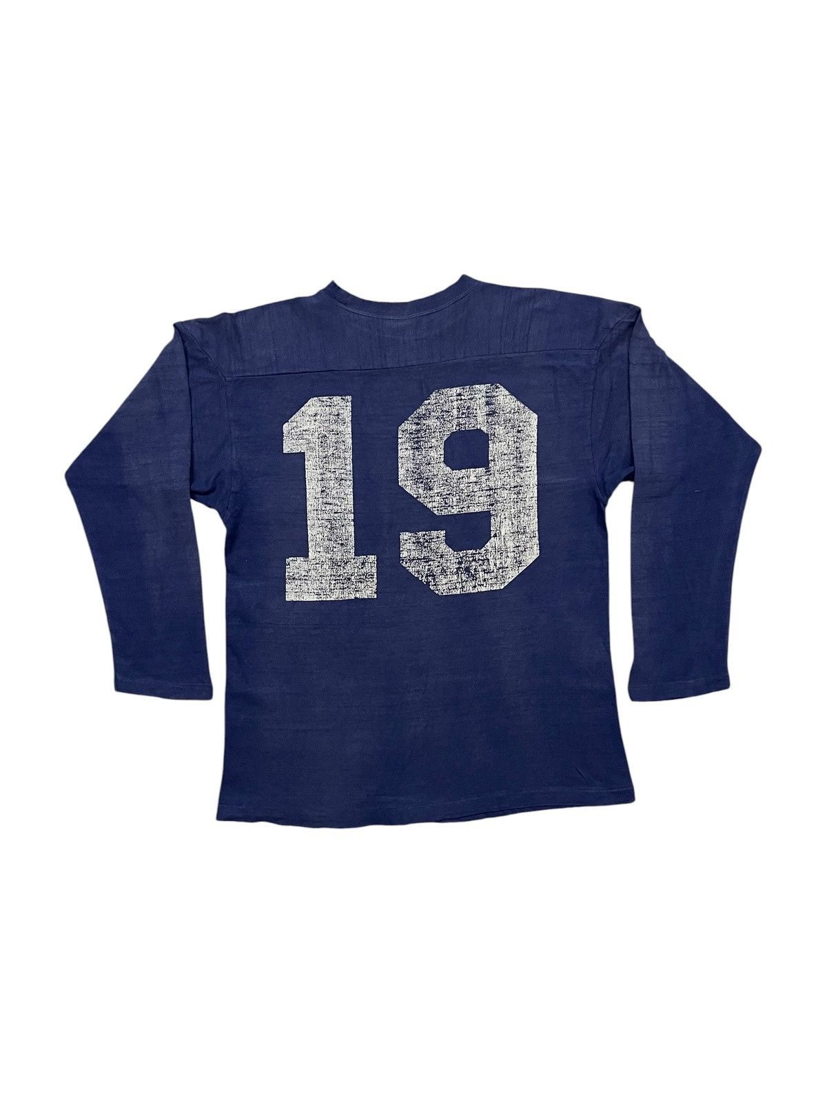 Warehouse & Co. 1990s WAREHOUSE&CO. FOOTBALL LONG SLEEVE TSHIRT DISTRESSED Size US M / EU 48-50 / 2 - 2 Thumbnail
