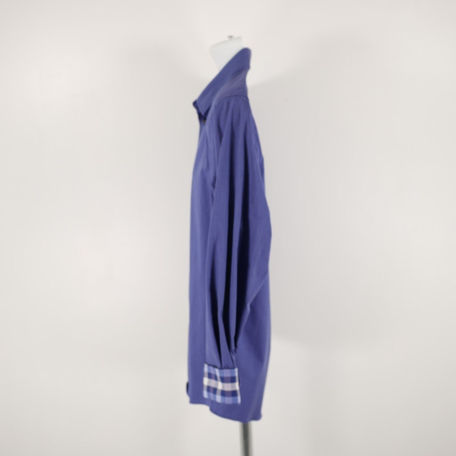 Egara Egara Blue Non Iron Slim Fit Medium Flip Cuff Collared Dress Size US M / EU 48-50 / 2 - 5 Thumbnail