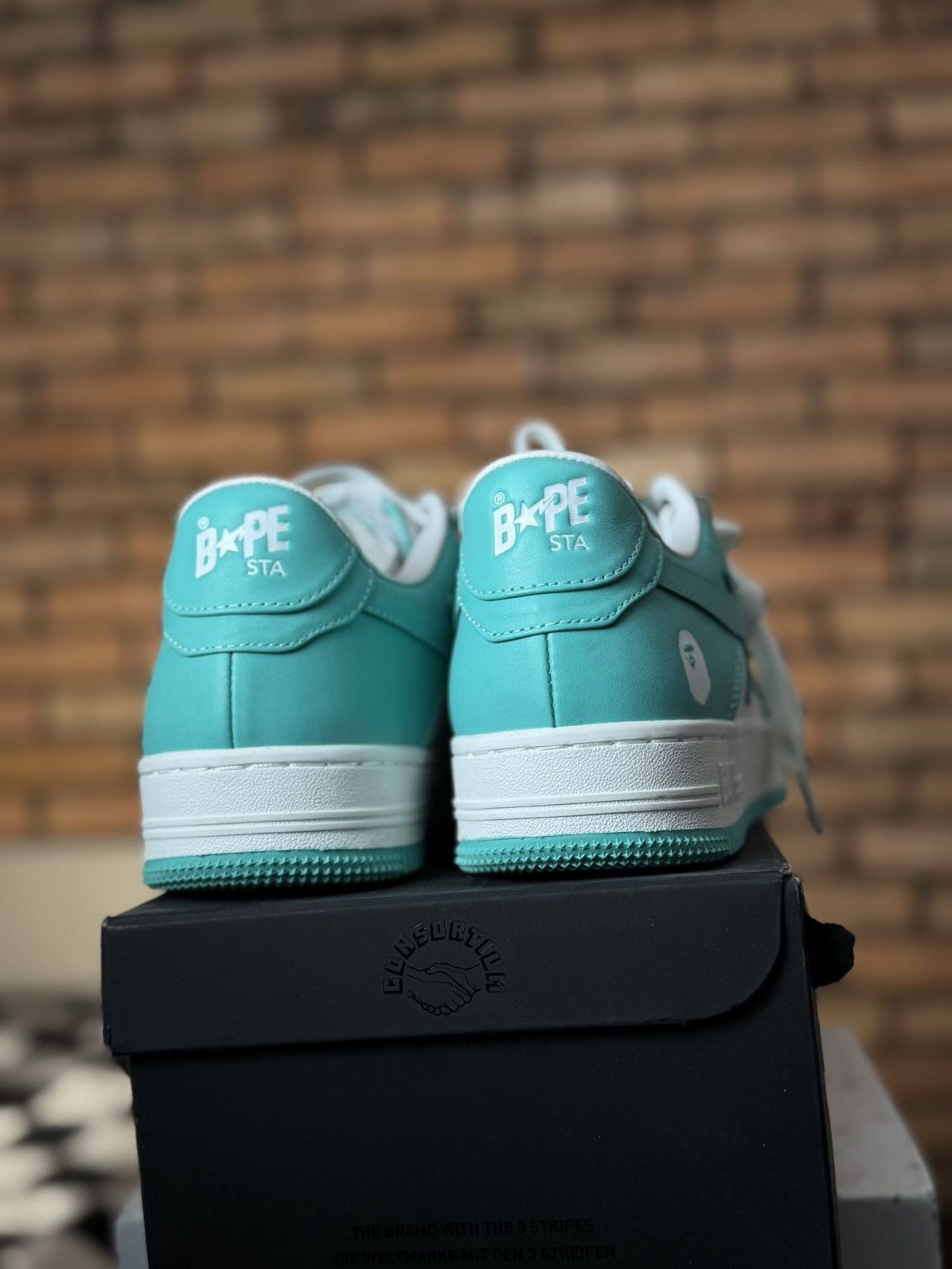 Bape NEW BAPESTA TEAL WHITE MINT GREEN AIR SNEAKERS M1 FORCE Size US 10 / EU 43 - 4 Thumbnail