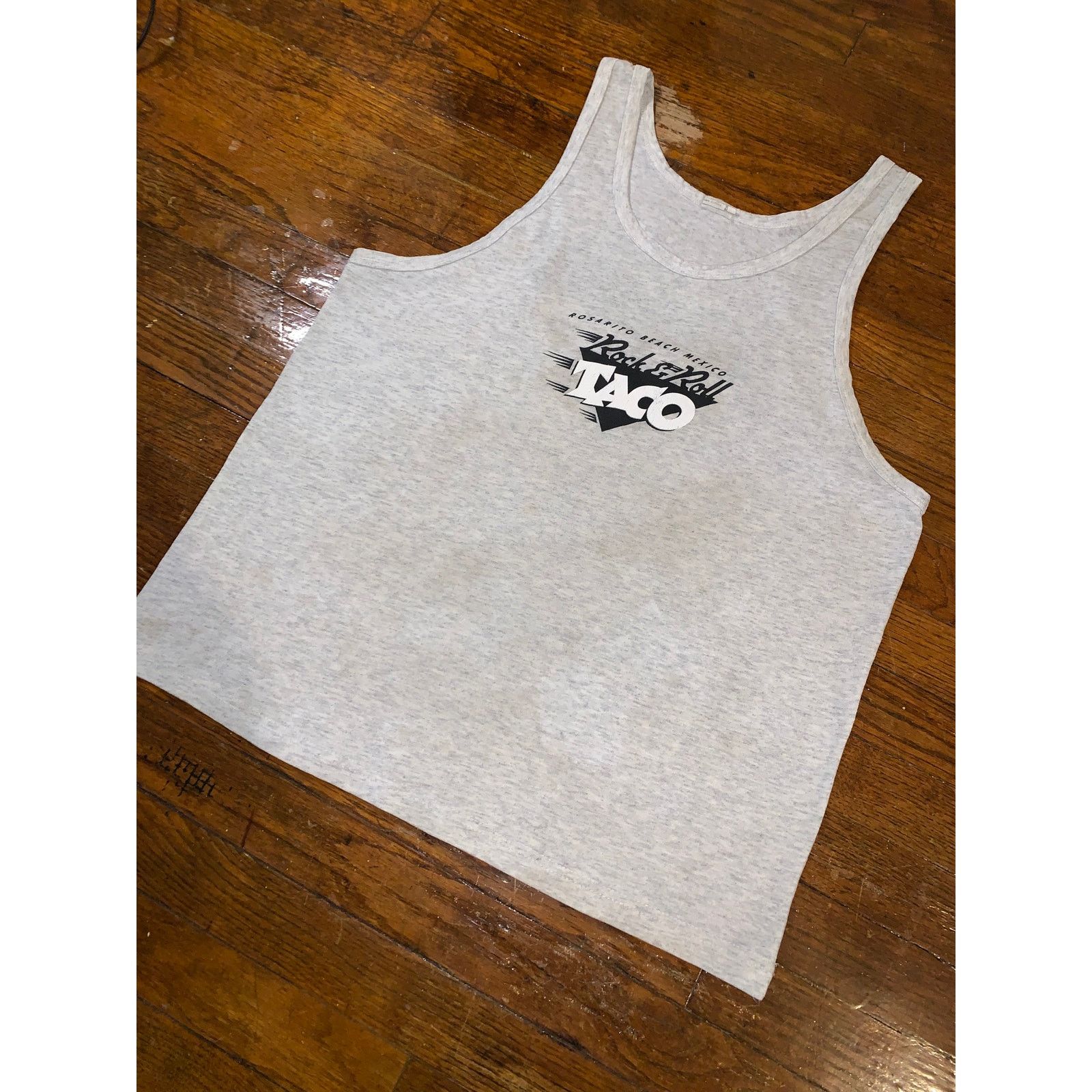 Vintage Rock & Roll Taco Rosarito Beach Mexico Tank Top Large Gray Size US L / EU 52-54 / 3 - 5 Thumbnail