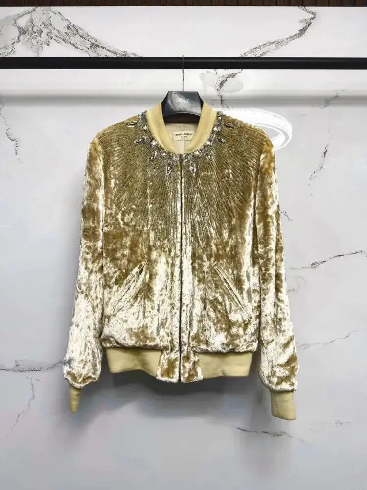 Saint Laurent Paris Sz 44 Saint Laurent Paris by Hedi 16AW Velvet Jacket-2507 Size US S / EU 44-46 / 1 - 7 Thumbnail