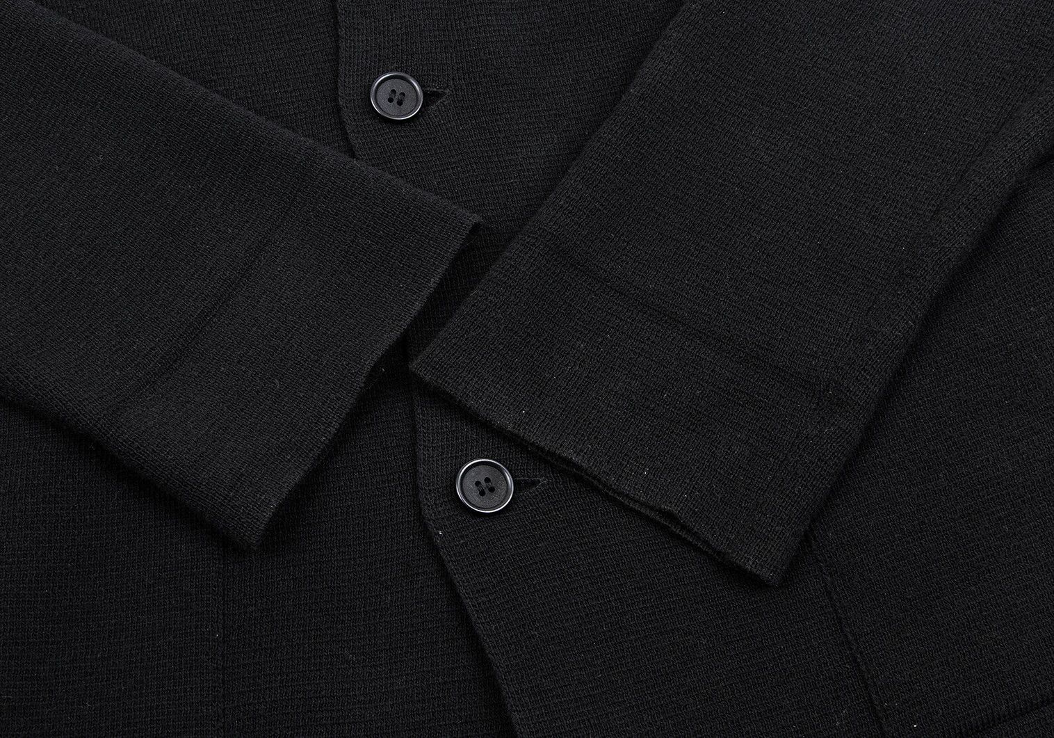 Yohji Yamamoto Yohji Yamamoto Cotton Knit 3B Jacket Black 3 Size US L / EU 52-54 / 3 - 9 Thumbnail