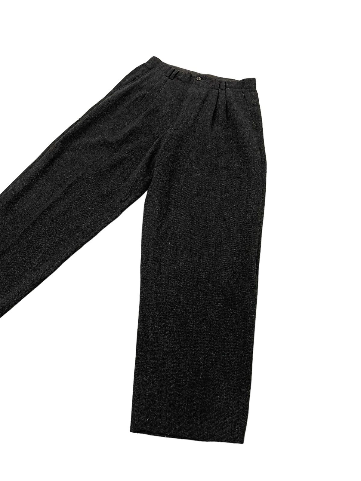 Comme des Garcons Vtg 90s CDGH Herringbones Wide Wool Trouser Tapered 6🟦5 Size US 29 - 4 Thumbnail