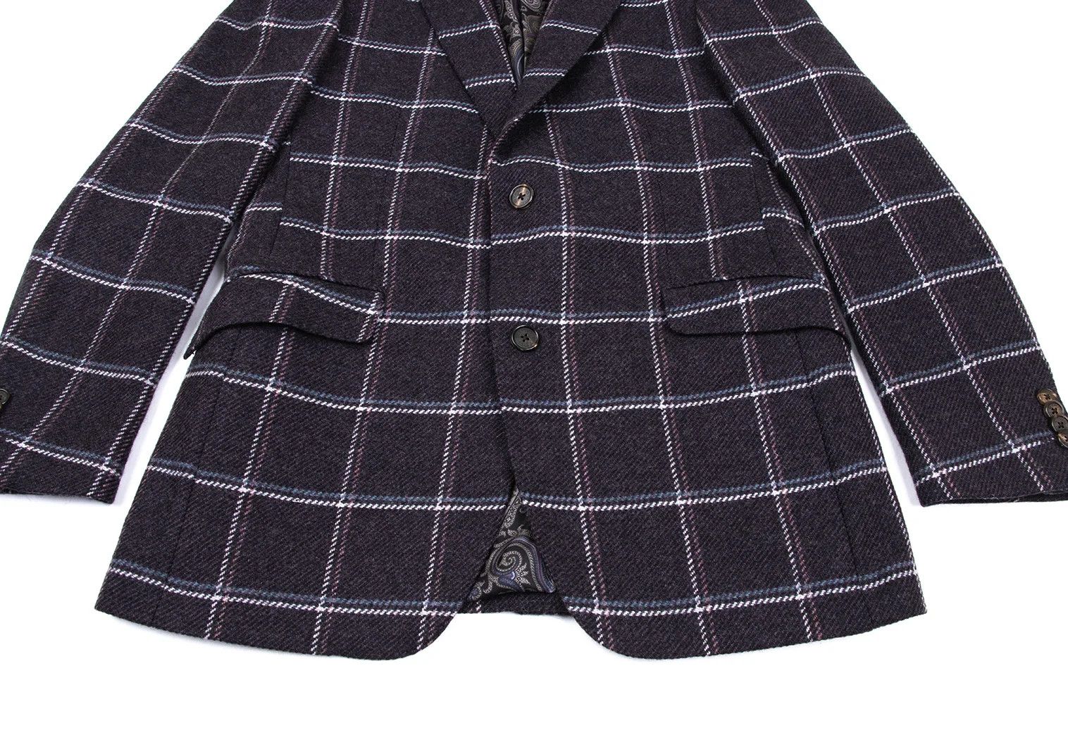 Etro Wool Check Jacket in Purple Size 52 Size US L / EU 52-54 / 3 - 9 Thumbnail
