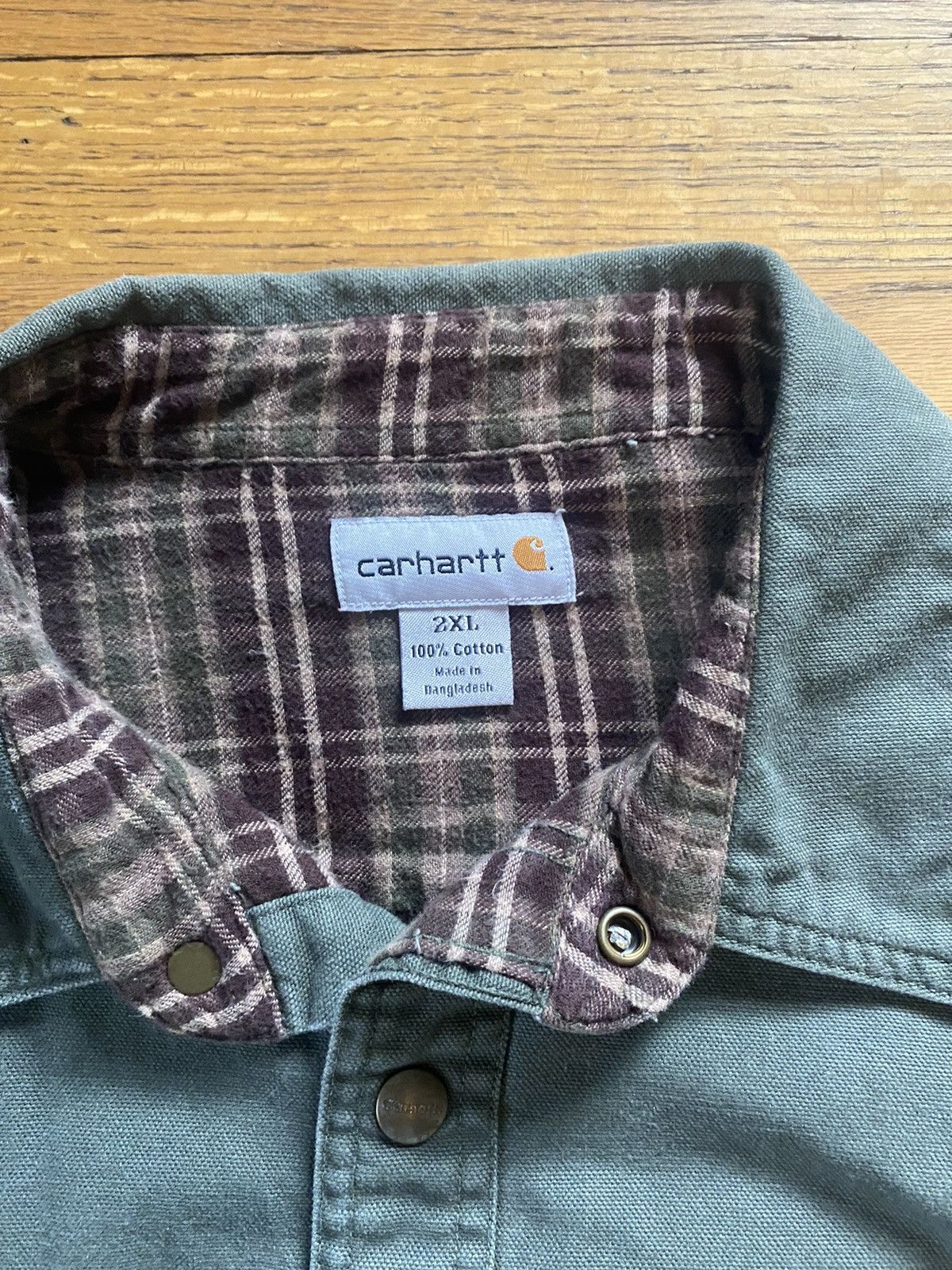 Carhartt × Vintage Vintage Snap Button MOSS Green Carhartt Jacket Size US XXL / EU 58 / 5 - 3 Thumbnail