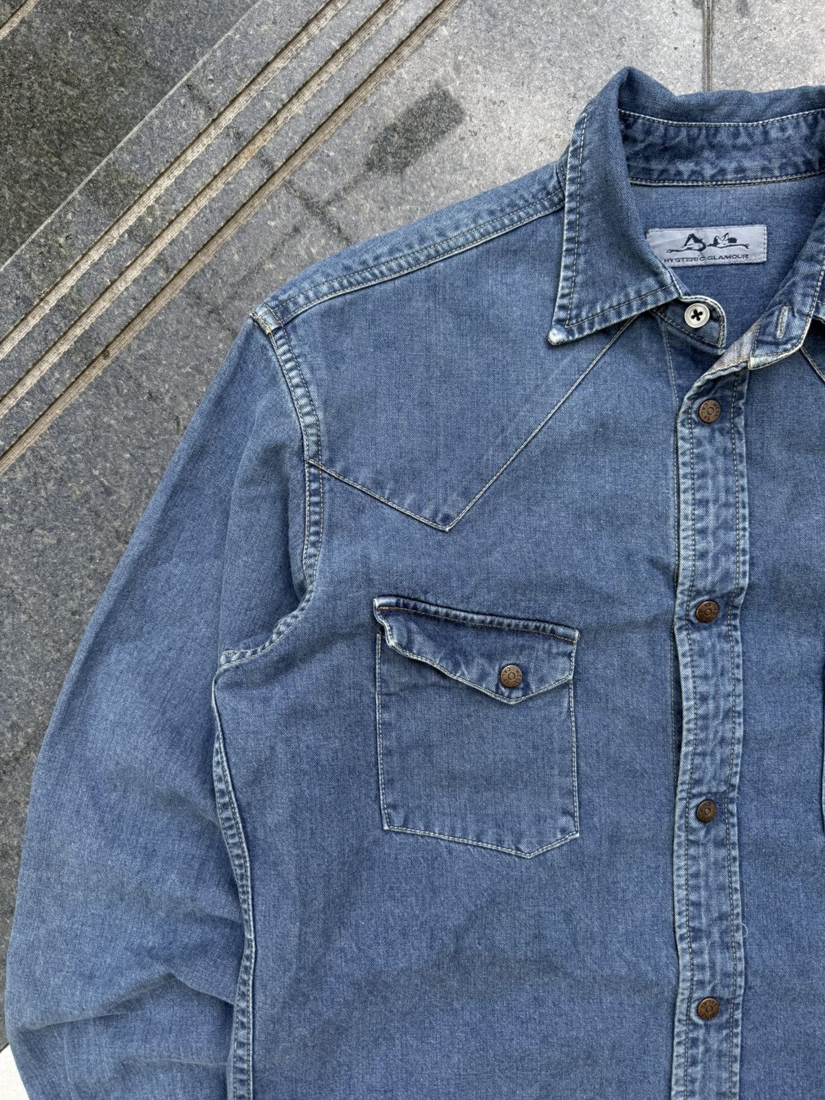 Hysteric Glamour 90’s HYSTERIC GLAMOUR RARE VINTAGE DENIM CLIP SHIRT Y2K Size US M / EU 48-50 / 2 - 5 Thumbnail