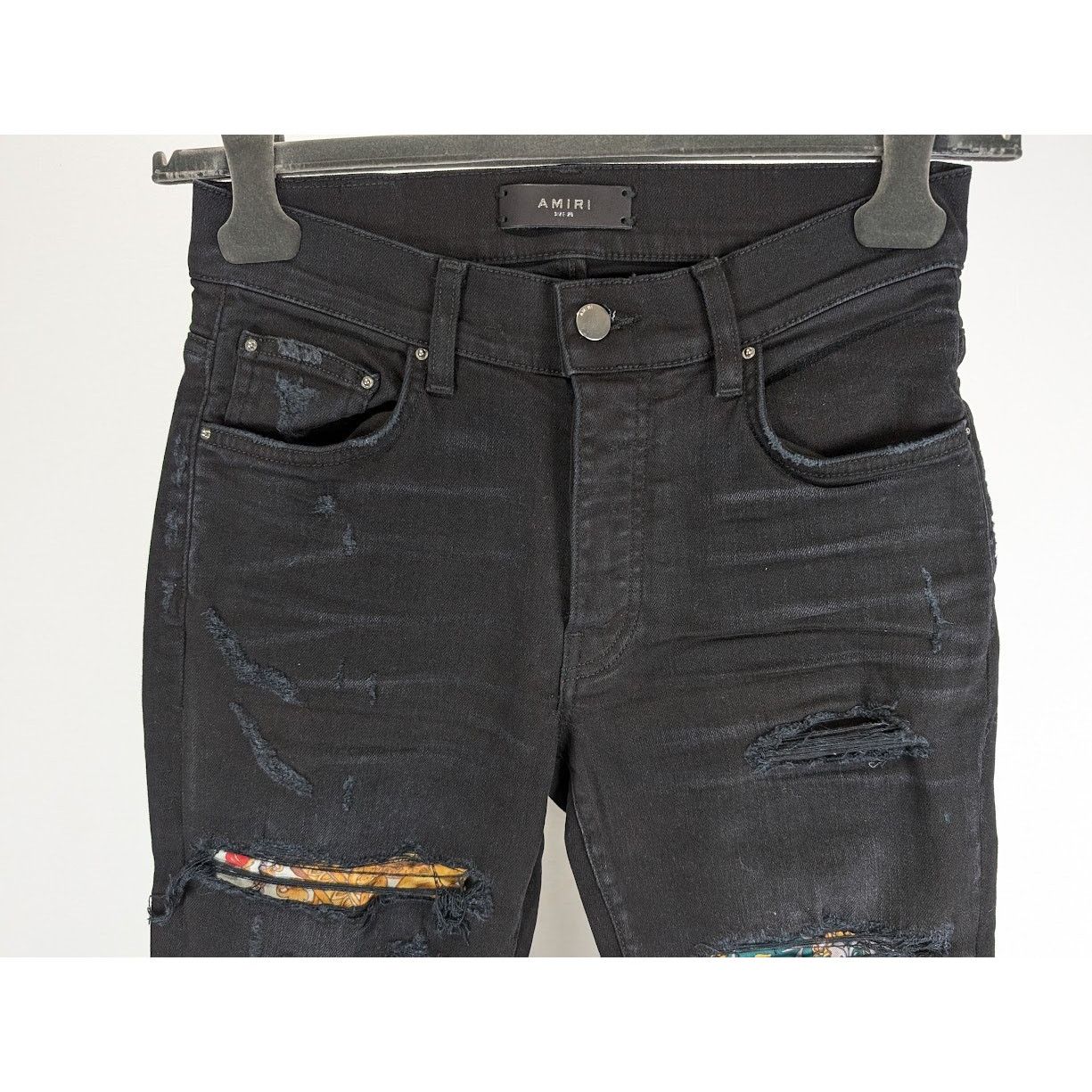 Amiri o1rshd1 Scarves Art Patch Jeans in Antique Black 28 Size US 28 / EU 44 - 11 Thumbnail