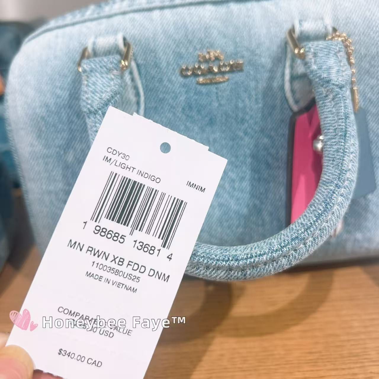 Coach Mini Rowan Crossbody Bag In Loved Denim With Charms CDY30 Size ONE SIZE - 6 Thumbnail