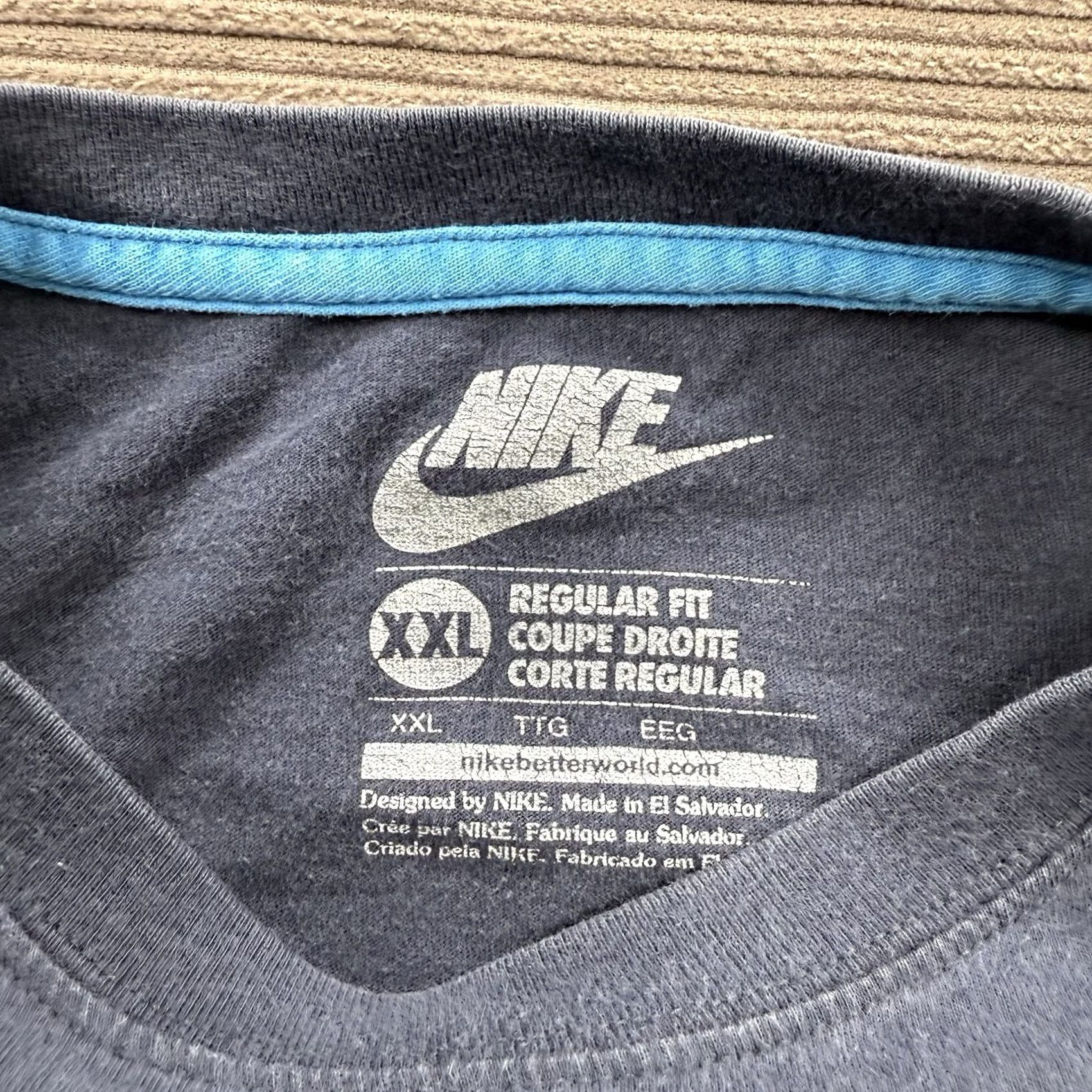 Nike Nike T-Shirt Men 2XL Blue Cotton Short Sleeve Air Force 1 Spell Out Graphic Size US XXL / EU 58 / 5 - 3 Thumbnail