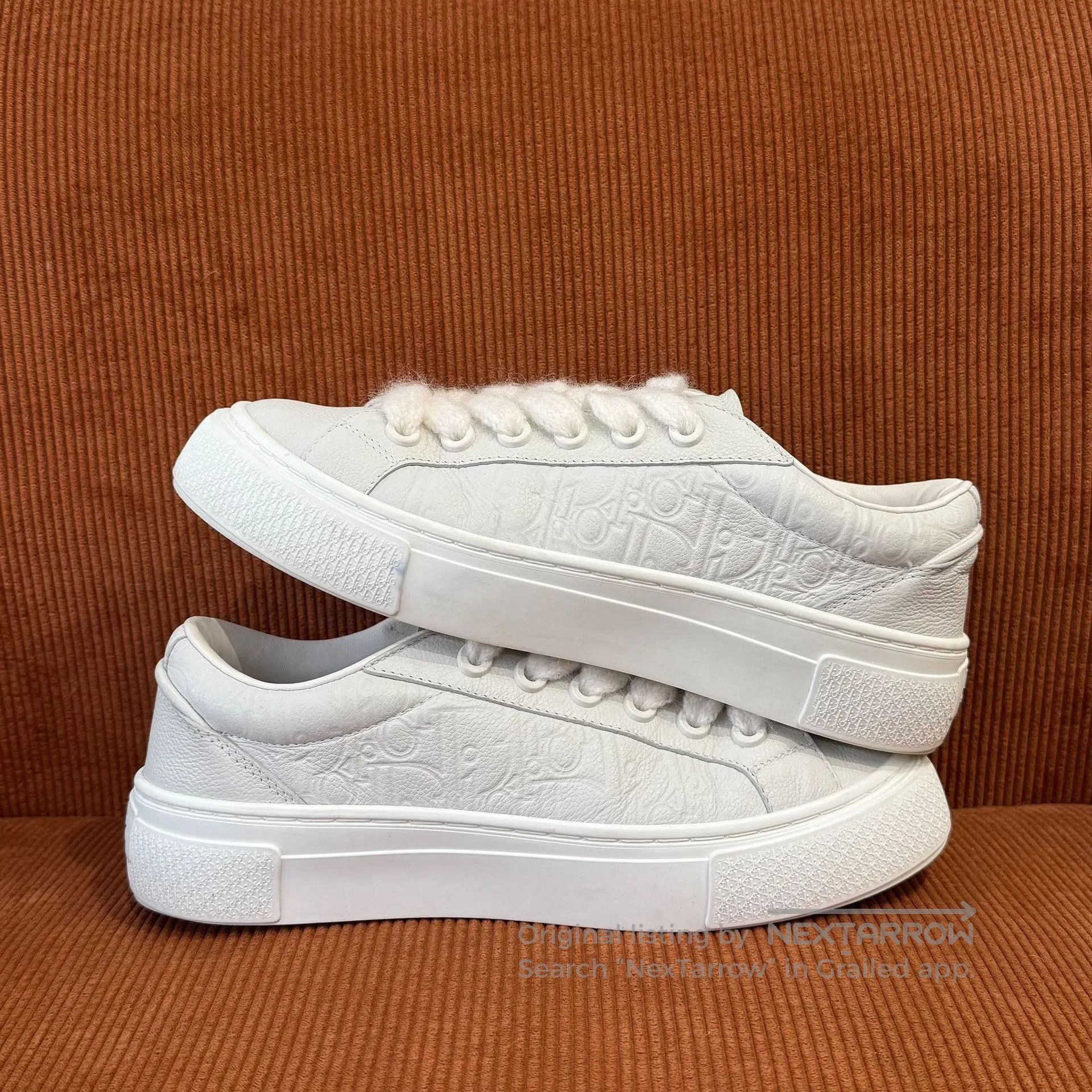 Dior Dior B33 Leather Monogram White Sneakers. Size US 8 / EU 41 - 3 Thumbnail