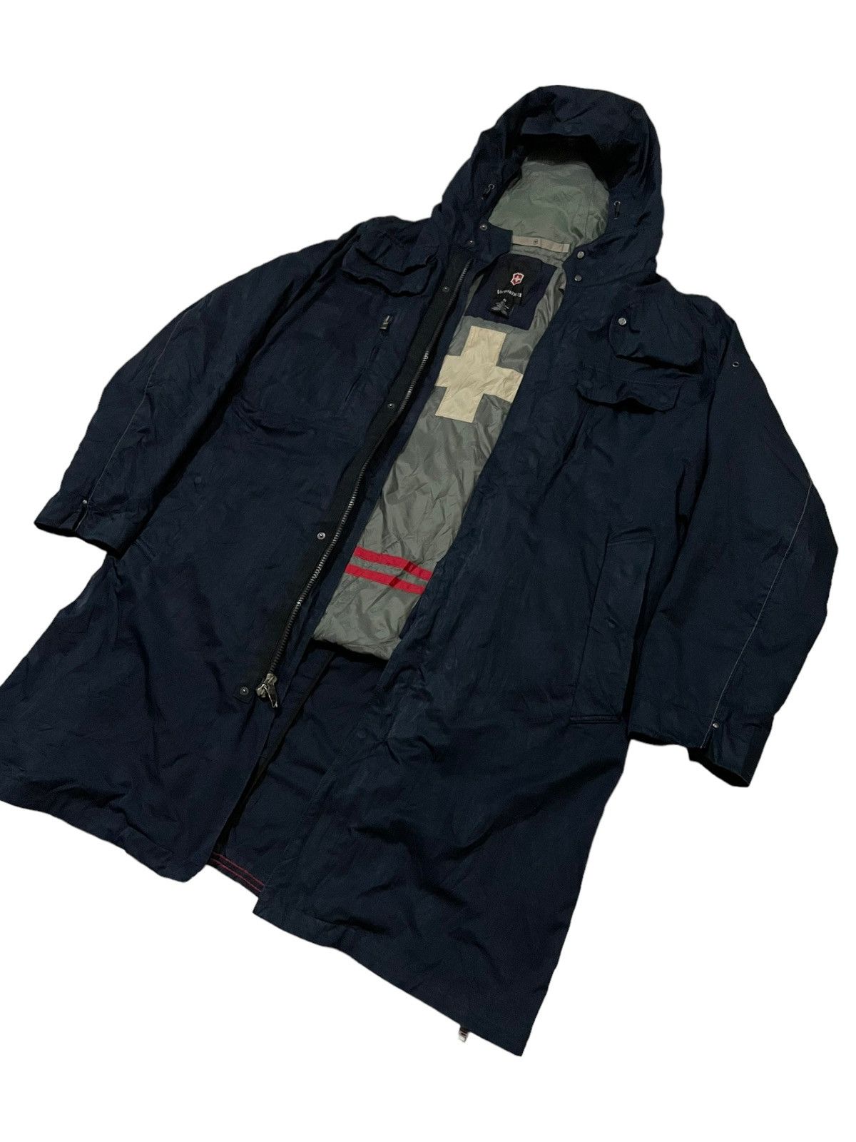 Victorinox × Vintage Y2k Vintage Victorinox Cross Multi-Pocket Trench Jacket Size US M / EU 48-50 / 2 - 1 Thumbnail