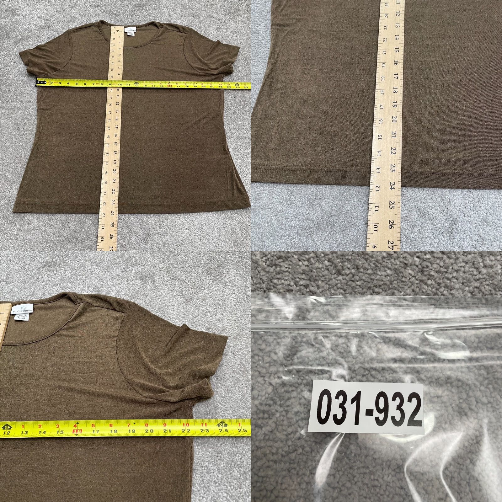 Vintage Jaclyn Smith T-Shirt Womens XL Brown Crew Neck Short Sleeve Nylon Top Size XL / US 12-14 / IT 48-50 - 7 Thumbnail
