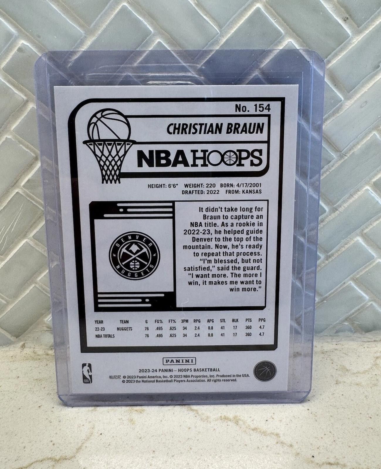Other Christian Braun 2023-24 Panini Hoops Basketball Blue #154 Size ONE SIZE - 2 Thumbnail