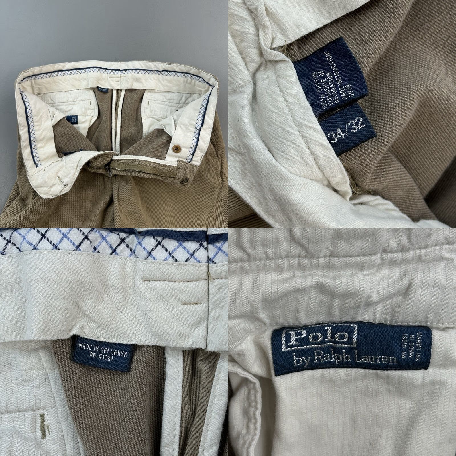 Polo Ralph Lauren VINTAGE Polo Ralph Lauren Pants Mens 34x32 34x30 Twill Leather Trim Classic 90s Size US S / EU 44-46 / 1 - 8 Thumbnail