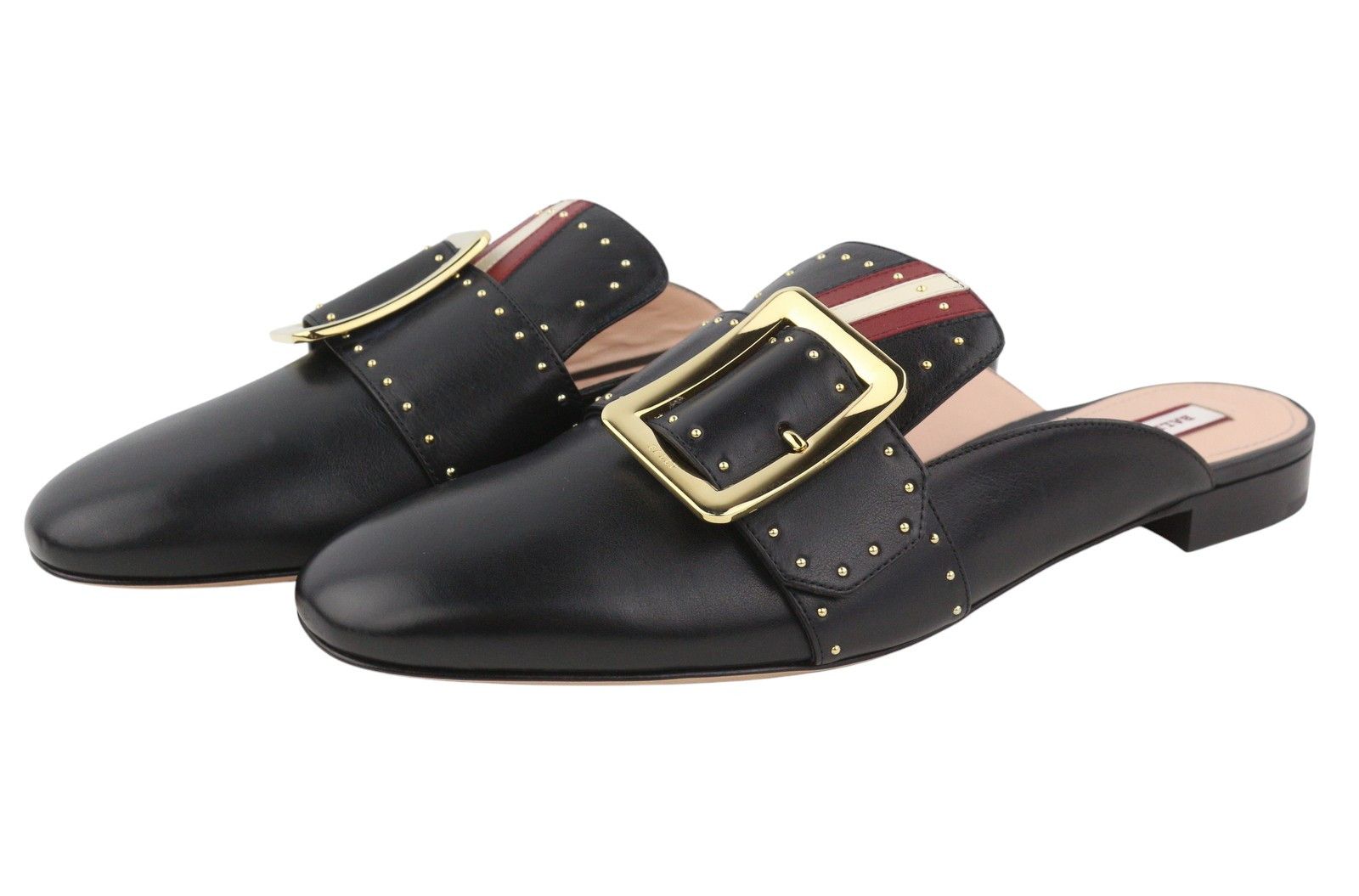 Bally JANESSE EU40 Black Calfskin Leather Stud Mules 88414 Size US 9 / IT 39 - 4 Thumbnail