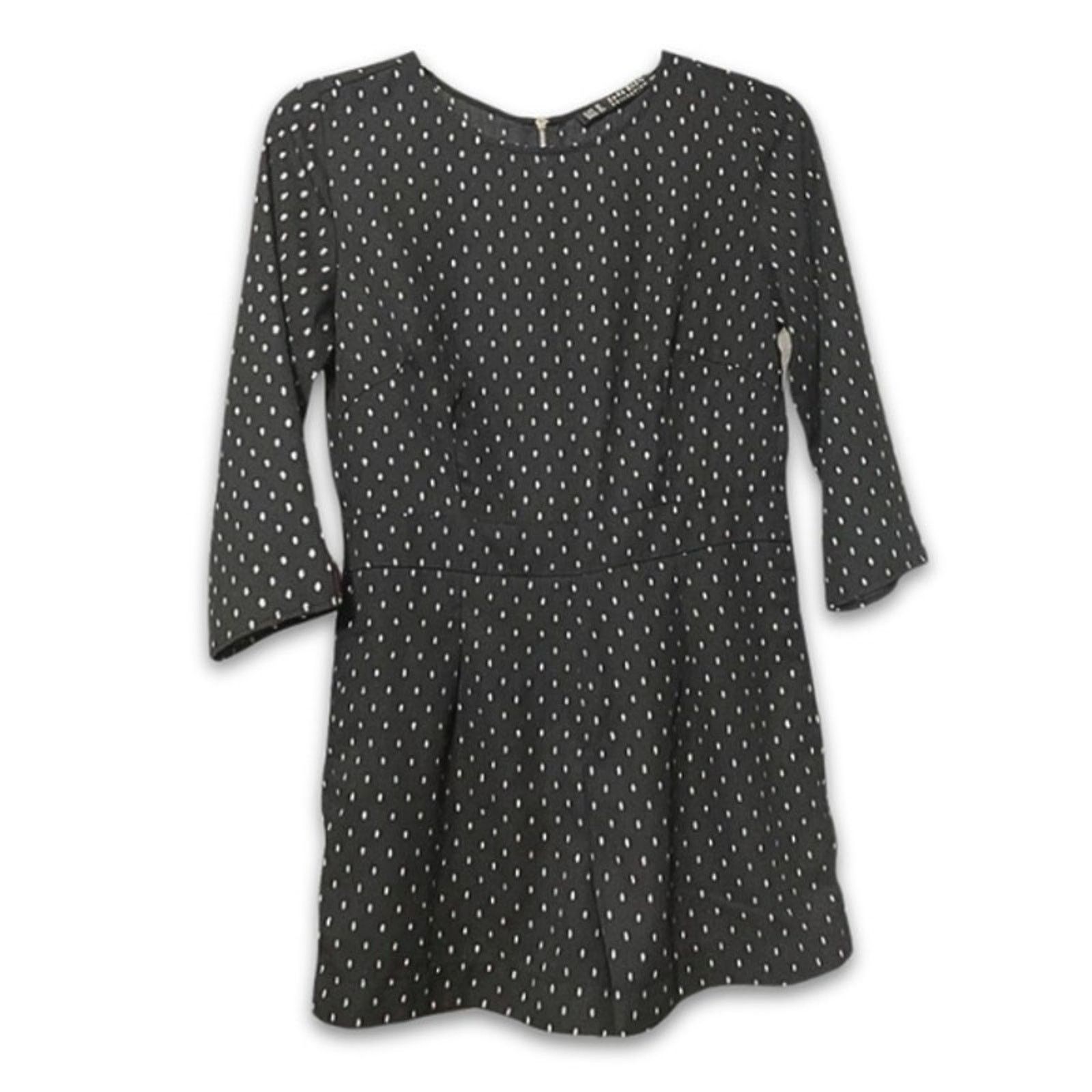 Zara Zara Black Polka Dot Romper 3/4 Sleeve Romper Playsuit S Size 28" / US 6 / IT 42 - 1 Thumbnail