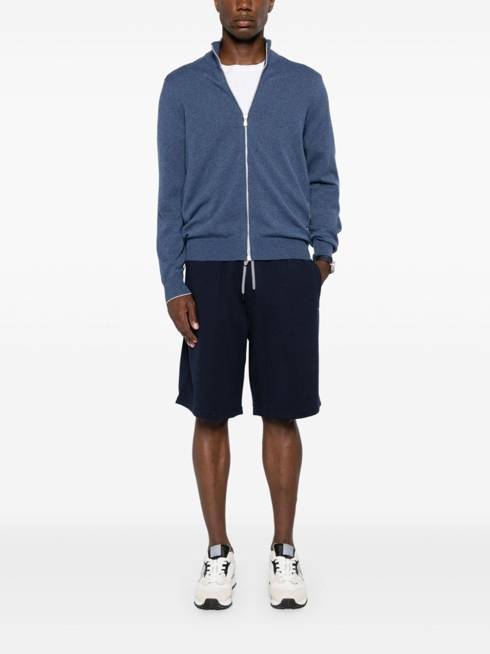 Brunello Cucinelli o1w1db10425 Cashmere Sweatshirt in Light Blue Size US XXL / EU 58 / 5 - 2 Thumbnail