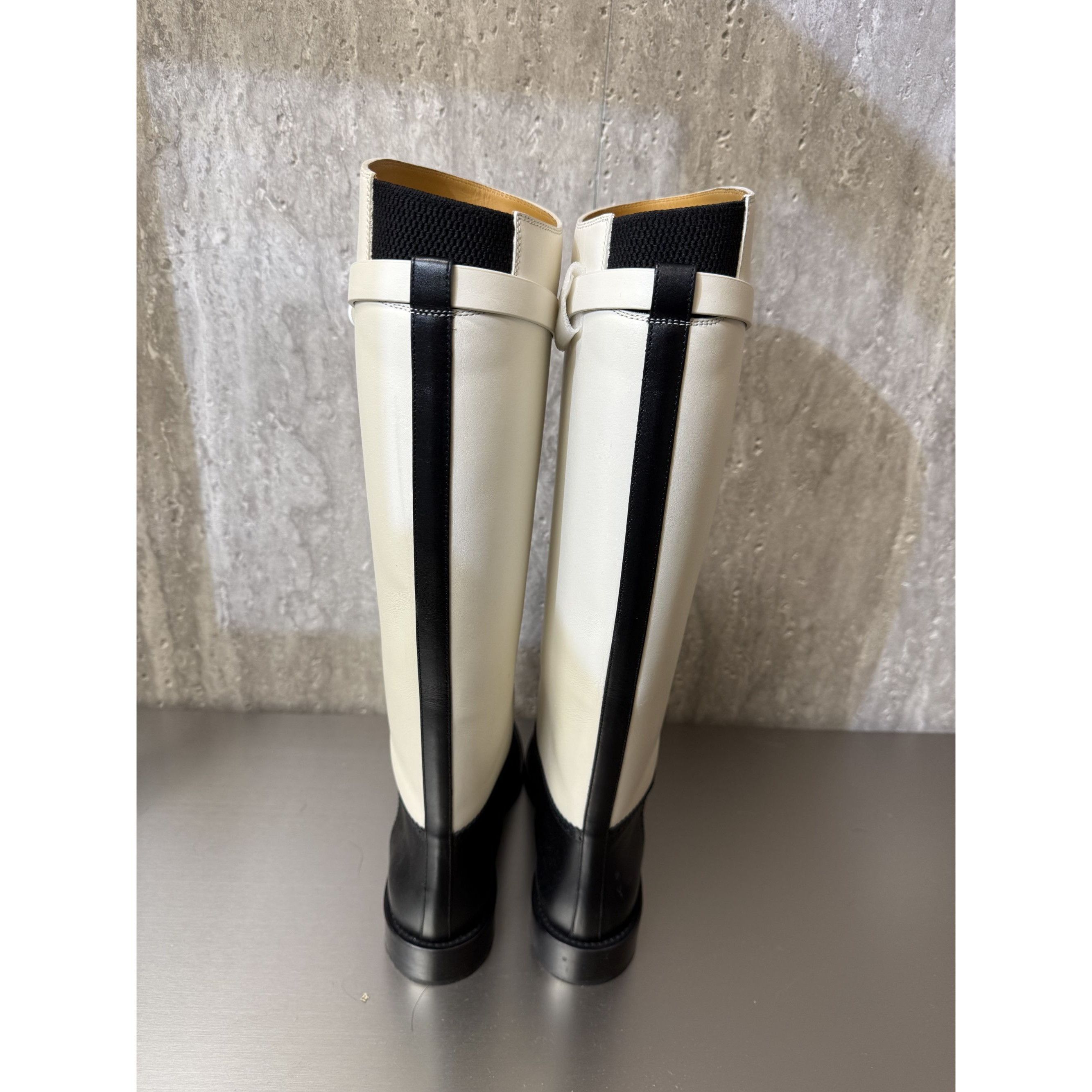 Dior Christian Dior Womens Two-Tone Leather Tall Riding Boots Bla Size US 6.5 / IT 36.5 - 2 Thumbnail