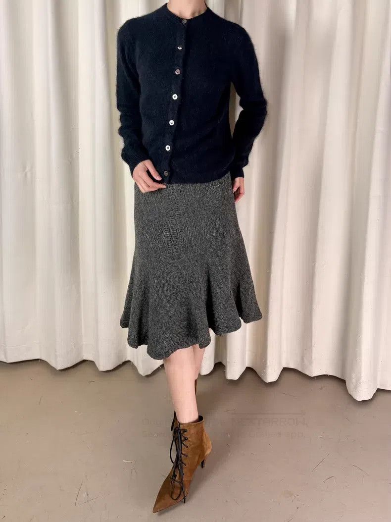 Comme des Garcons Comme Des Garcons size M Vintage Herringbone Wool Skirt Size 23" - 4 Thumbnail