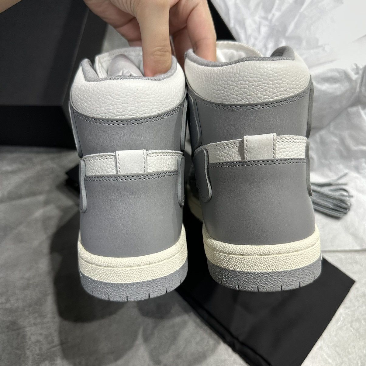 Amiri Amiri Skel-Top Hi - White/Grey Size US 10 / EU 43 - 4 Thumbnail