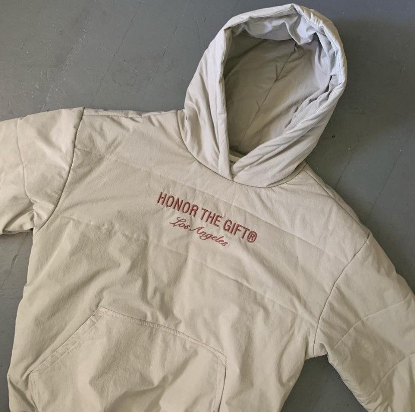 Honor the Gift Honor the Gift Cobalt Puff Hoodie in Stone SS22 Size M Size US M / EU 48-50 / 2 - 4 Thumbnail