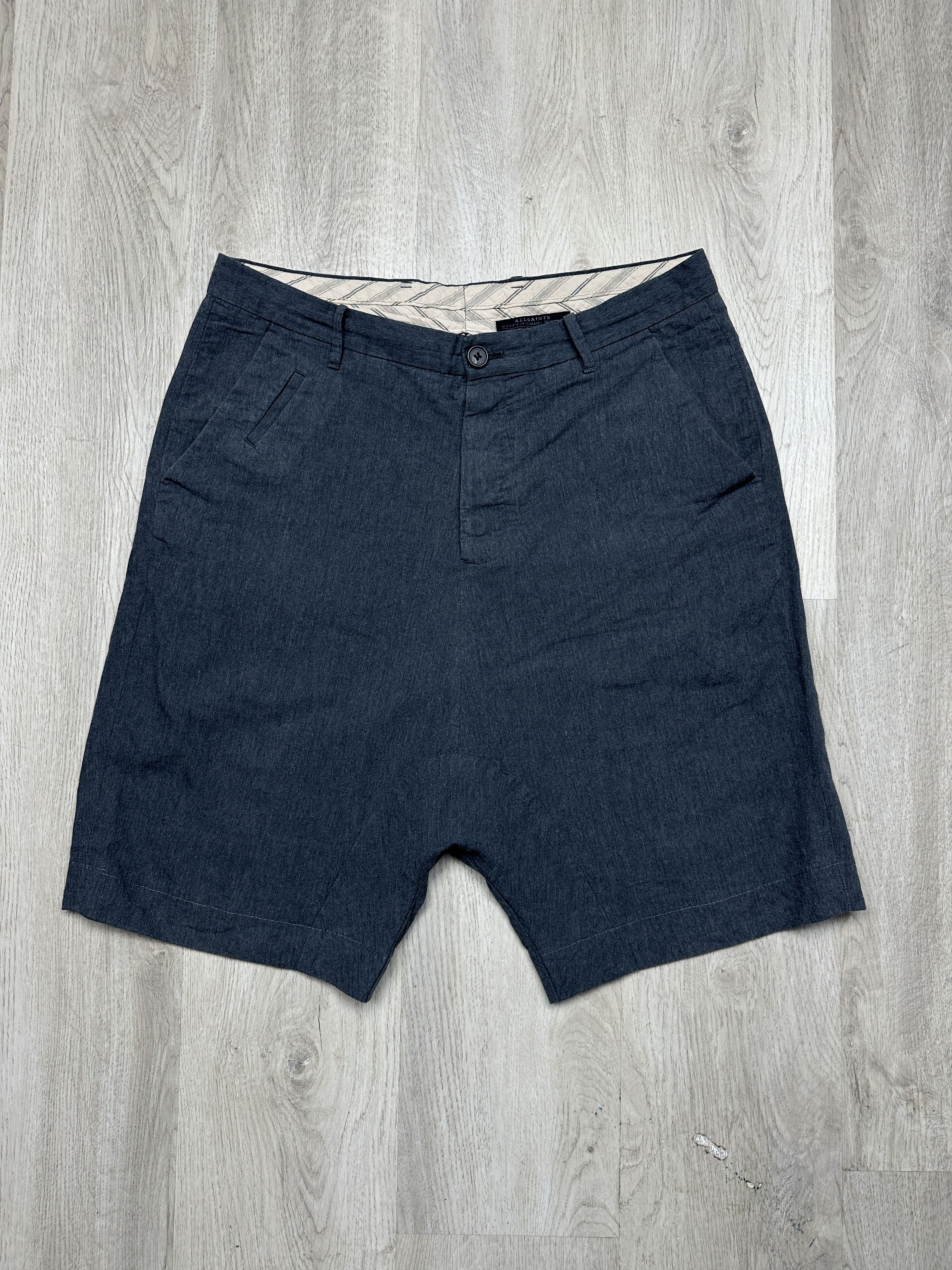 Allsaints Allsaints Ballast Mace Mens LINEN Baggy Shorts Size US 32 / EU 48 - 1 Thumbnail