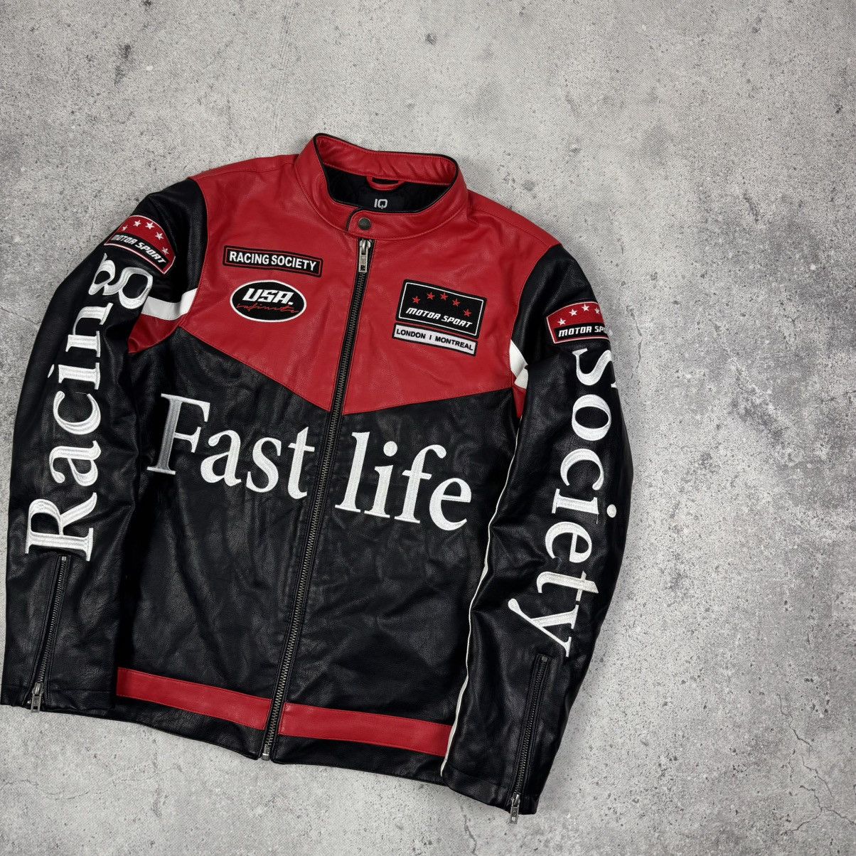 Vintage Racing Moto Formula 1 Leather Jacket Ferrari F-1 Mercedes Size US M / EU 48-50 / 2 - 3 Thumbnail