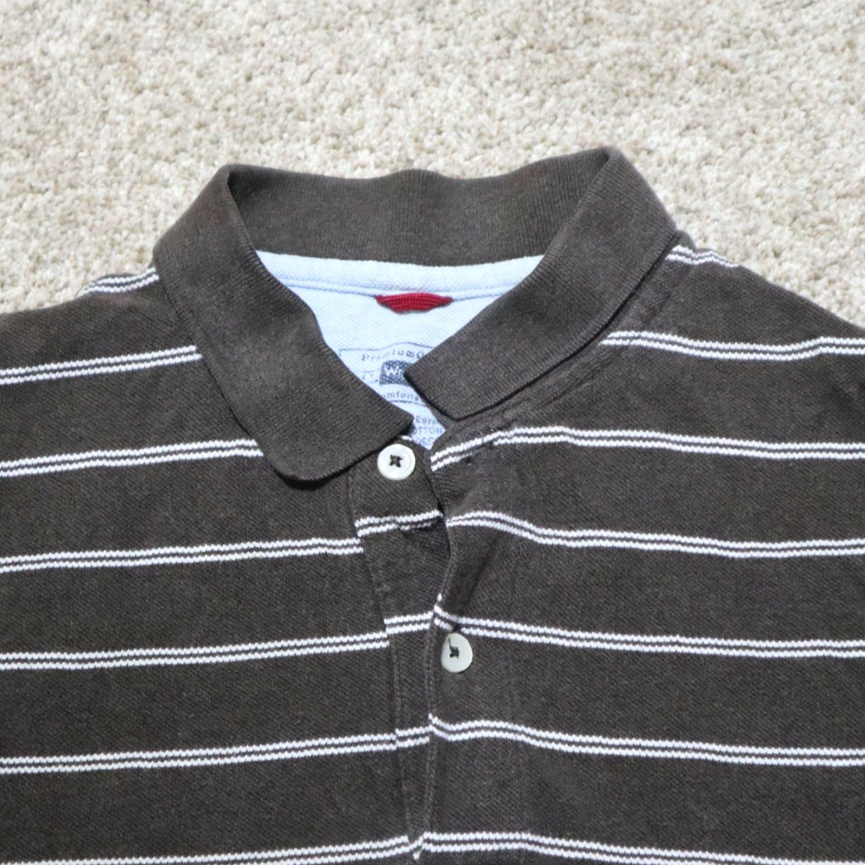 Wrangler Wrangler Polo Shirt Mens Size M 100% Cotton Brown Stripes Short Sleeve Shirt Size US M / EU 48-50 / 2 - 2 Thumbnail