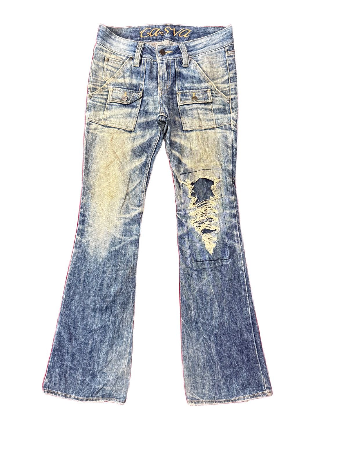 If Six Was Nine Japanese Brand Super Flare Distress Ripped Denim Canva Rare Size US 28 / EU 44 - 1 Thumbnail