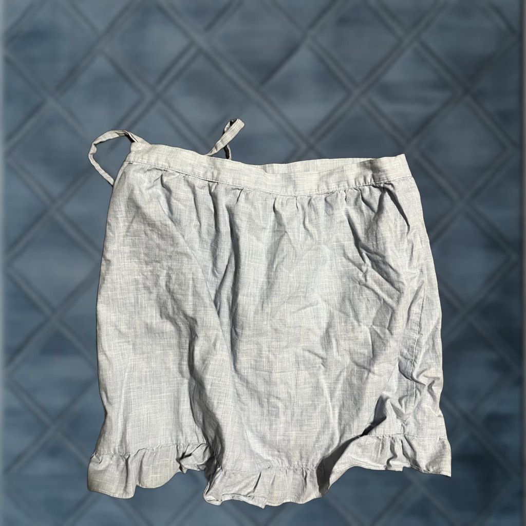 Madewell Madewell Womens Skirt Size 8 Blue Chambray Cotton Tie Wrap Ruffle Short Solid Size 30" / US 8 / IT 44 - 1 Thumbnail