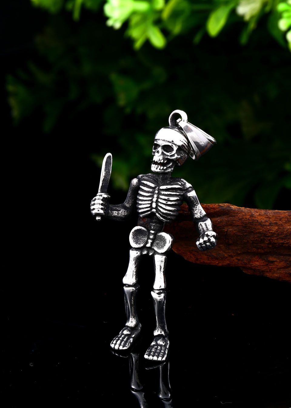 Jewelry Hell Skull Soldier Pendant Necklace Size ONE SIZE - 2 Thumbnail