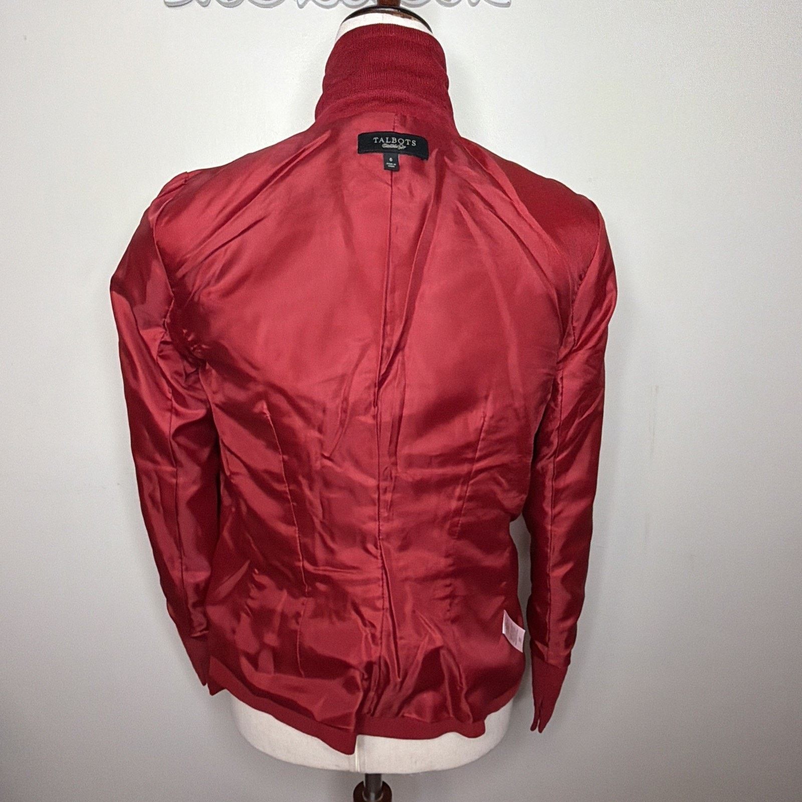 Talbots Talbots Women's 6 Corduroy Jacket Lined Stretch Deep RED Size M / US 6-8 / IT 42-44 - 8 Thumbnail